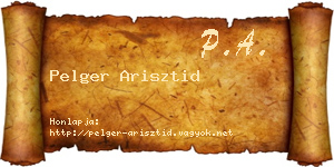 Pelger Arisztid névjegykártya